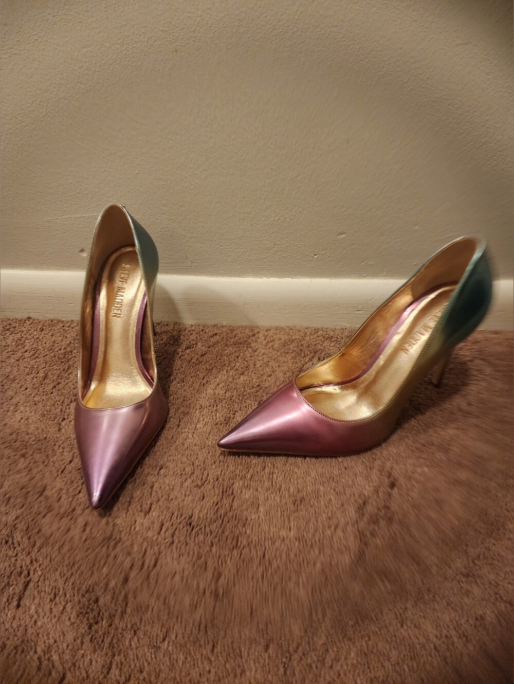 Steve Madden Noir Metallic Multi Heels, Sz 8.5